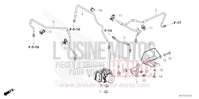 ABS MODULATOR/BRAKE PIPE for X-ADV 750 GRAPHITE BLACK (NHB01) from 2025
